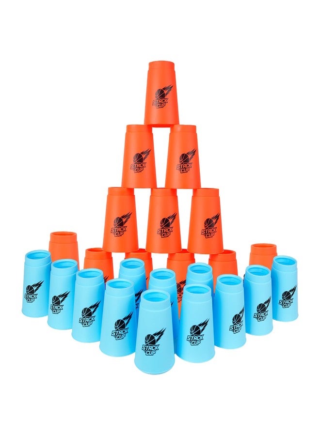 SEISSO 24PCS Quick Stack Cups, Sports Training Game for School Family Party, Kids Gifts Starter Set of Stacking Cup, Blue & Red - Image 1